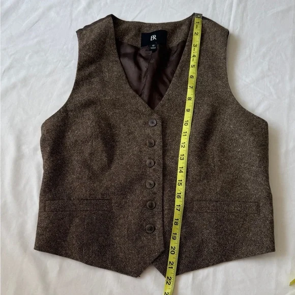 Banana Republic Women's Dark Brown Tweed Vest - Picture 3 of 7